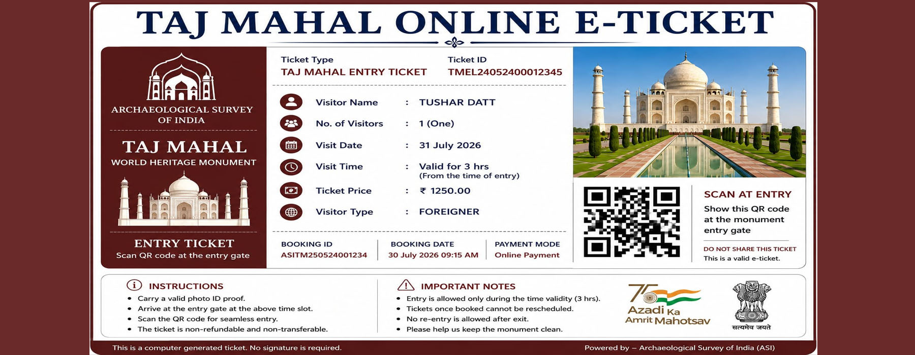 Taj Mahal Entry Timings